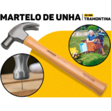 Martelo De Unha 25mm Tramontina Master Cabo Madeira Resistente P/Obras Reparos Uso Doméstico Reforma