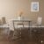 Conjunto Sala de Jantar Mesa Ortenia Tampo Vidro com 4 Cadeiras Dinah Cromado/Bege Claro/Off White