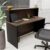 Balcão Atendimento Recepção Consultório 120x60cm Nogal/Preto