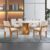 Conjunto Sala de Jantar Mesa Nuance 135cm Redonda Tampo Vidro/MDP com 6 Cadeiras Mônaco Yescasa Cinamomo/Creme/Off