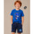 Conjunto de meninos infantil masculino camiseta e short com relógio personagem 4 ao 16