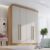 Guarda Roupa Solteiro MDF 4 Portas 3 Gavetas Paris Plus Cinamomo/Off White