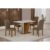 Conjunto Sala de Jantar Mesa com 4 Cadeiras Miami Yescasa Bege/Off White/Freijó