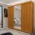 Guarda Roupa Casal com Espelho 3 Portas Pés Royale Ripado 100% MDF Naturale