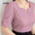 Lovito Blusa Elegante com Pregas Simples para Deslocamentos Primavera/verão Blusa Roxa para Mulheres L143ED084