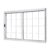 Janela de Aço de Correr Lateral 100x120cm 2 Folhas com Grade Quadruculada Vidro Liso