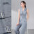 (Lovito Refine) Tops ou Calças Elegantes com Botão para Primavera/verão Traje Cinza para Mulheres LR21A057
