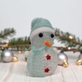 Enfeite Decorativo de Natal com Luz – Boneco de Neve com Cachecol – Azul – 18cm – 1 unidade – Rizzo