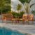 Conjunto para Jardim com 1 Sofá 2 Poltronas 1 Mesa de Centro Madeira Maciça Cairo sem Almofadinha Natural