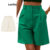 Lovito Shorts Casuais Com Bolso Liso E Plissado De Verão Para Mulheres LNL43146