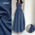 Lovito Vestido Casual de Bolso Primavera/verão Azul para Mulheres L154ED260