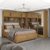 Guarda-roupa Casal Modulado 4 Portas com Cama Santiago 3 Portas Premium 5 Gaveta com Espelho Cinamomo