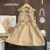 Lovito Kids Vestido Casual com Cinto Botões Bolso Falso Primavera/verão Caqui LNL119170