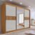 Guarda-roupa Casal Mdf com Espelho 3 Portas 6 Gavetas Miami Ripado Cinamomo/Off White