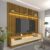 Rack com Painel Ripado Impressão Ripada para TV até 90 Polegadas com LED com Pés Requinte 220cm 100% MDF Naturale/Off