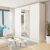 Guarda Roupa Casal Premium Barcelona 205,9cm com Espelho 3 Portas 4 Gavetas Espresso Móveis     Branco