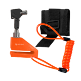 CADEADO DISCO PINO 5,5MM LARANJA COM LEMBRETE BOLSA SPEC Universal anti furto roubo IMPORTADO MOTO 1o LINHA PROMOÇÃO