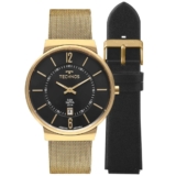 RELÓGIO TECHNOS MASCULINO SLIM TROCA PULSEIRA DOURADO GM17AC/T1P