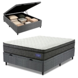 Cama Box Baú Colchão Casal Ortopédico D33 Euro Pillow Ultra 138x188x66cm