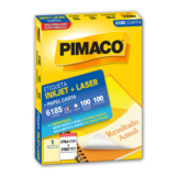 Etiqueta inkjet/laser carta 6185 com 100 folhas Pimaco