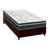 Conjunto Box Solteiro: Colchão Molas Orthoflex Bonnel Venezia + Base CRC Suede Brown(88×188)