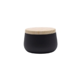 Lata de Metal com Tampa Estampa Madeira – Preto – 120ml – 6,5x5cm – 1 unidade