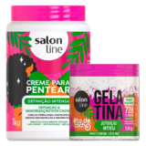Kit Salon Line #todecacho Definição Intensa Creme para Pentear 1kg + Gelatina 550g