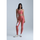 Conjunto Fitness Legging PowerSlim +Top Alça Digital Goiaba Alta Compressão Proteção UV50+ Zero Transparência
