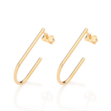 Brinco Rommanel Meia Argola Oval Banho Ouro 18k 527576