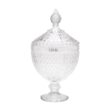 Potiche Lyor Bico de Jaca de Cristal 15cm x 28,5cm