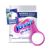 Tira Manchas Vanish em Pó Crystal White Oxi Action Para Roupas Brancas 450g