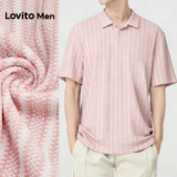 Lovito Camisa Polo Masculina Casual Com Botões Rosa Para Primavera/verão L175ED105