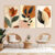 Quadro decorativo 3 peças terracota flores tons terrosos abstrato para sala quarto loja studio