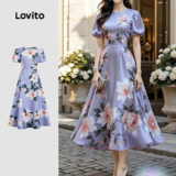 Lovito Vestido Casual Primavera/verão para Mulheres L164ED475