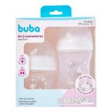 Kit 2 Mamadeiras Buba Easy Flow Anticólica Nuvem Branca