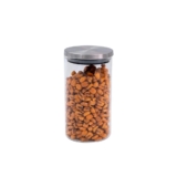 Pote 650ml de vidro com tampa de inox circular mantimento – oikos