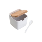 Saleiro de Mesa Lyor Bianco de Ceramica 11cm x 10,5cm