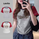 Lovito Camiseta Casual Lisa Colorblock Para Mulheres L112ED530