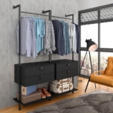 Closet Estilo Industrial Siena C/gaveta Preto Fosco – Móveis Arapongas