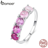 Anel De Prata Esterlina 925 Bamoer Gradiente Rosa Joias Da Moda Presentes Para Mulheres