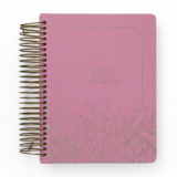 Bíblia Sagrada Espiral | NVI | Espaço Para Anotações | Capa Dura Rosa Floral
