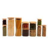 Kit de Pote Hermético de Vidro Quadrado com Tampa de Bambu 11 Peças – Oikos
