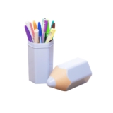 Organizador Lápis 3D Lúdico Mesa Porta Objetos Plasútil