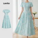 Lovito Vestido Azul Claro Feminino Confortável e Estiloso para Primavera/Verão L178ED1406