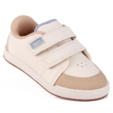 Tênis Infantil Menino Klin Oiginal Flyer Bege e Off-White – Velcro Duplo Anatômico