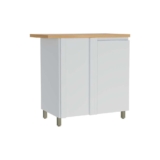 Módulo Cozinha Nesher Rainha Balcão Canto Reto Dir/Esq 1 Porta c/Tampo 92cm Branca/Nature – Nesher