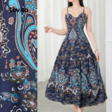 Lovito Vestido Boho com Franzido para Primavera/verão para mulheres L154LD170