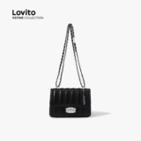 (Refine by Lovito) Bolsa Feminina Coreana Casual De Couro Com Fivela De Metal E Corrente LFA107048