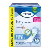 Absorvente Tena Lady Discreet Extra Sem Abas para Incontinência Urinária e Fluxo Menstrual 20 Unidades