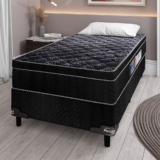 Cama Box de Solteiro Portobel + Colchão de Solteiro Portobel Diplomata Orthopedic com Espuma D-45 65x88x188 cm